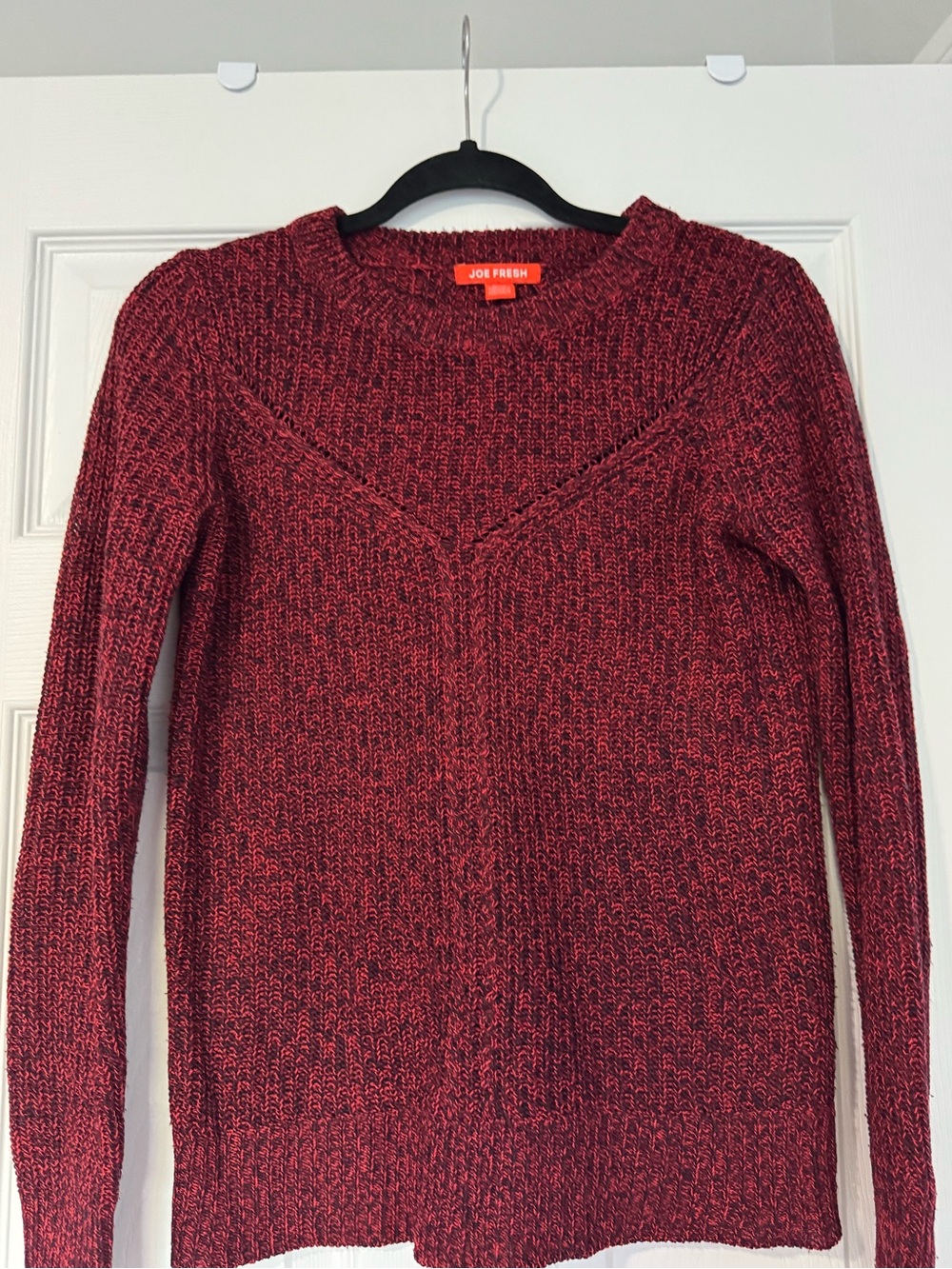 Joe Fresh Red Marled Crewneck Sweater